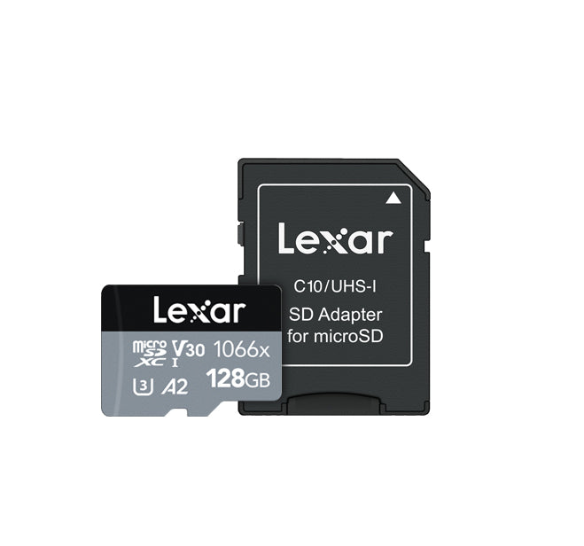 Lexar® 128GB Professional 1066x microSDXC™ UHS-I Cards SILVER Series